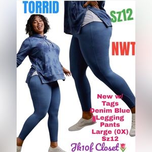 LOWEST 🍄NWT TORRID LARGE Sz12 BLUE LEGGING PANTS